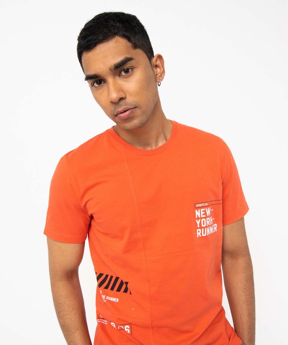 Tee-shirt homme à manches courtes look streetwear vue2 - GEMO (HOMME) - GEMO