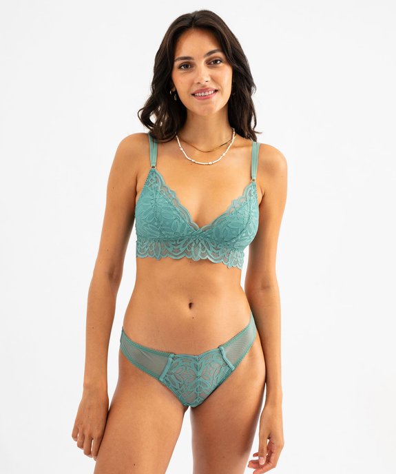 Soutien-gorge triangle en dentelle avec mousses amovibles vue3 - GEMO(HOMWR FEM) - GEMO