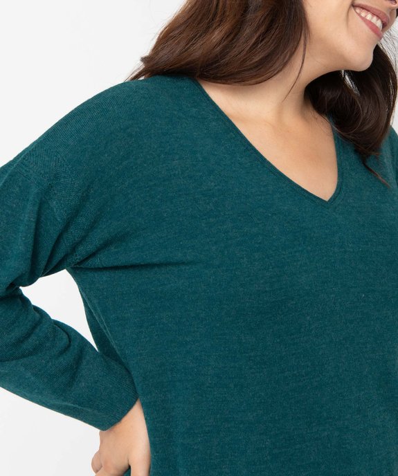 Pull femme grande taille à col V vue2 - GEMO (G TAILLE) - GEMO