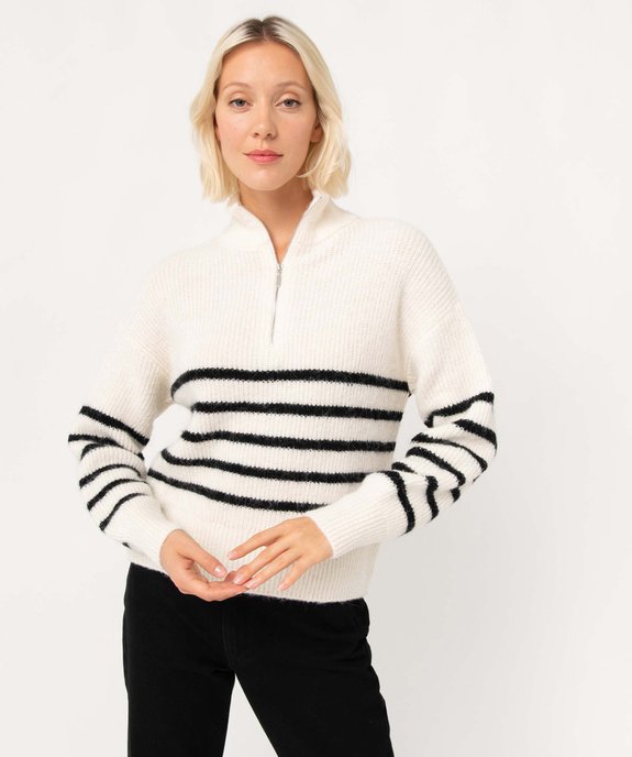 Pull femme à col zippé vue5 - GEMO(FEMME PAP) - GEMO