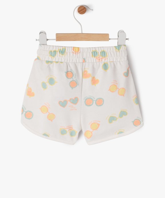 Short en maille et taille élastique bébé fille vue3 - GEMO 4G BEBE - GEMO