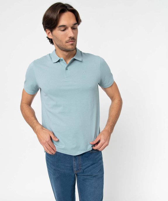 Polo à manches courtes en maille piquée homme vue1 - GEMO 4G HOMME - GEMO