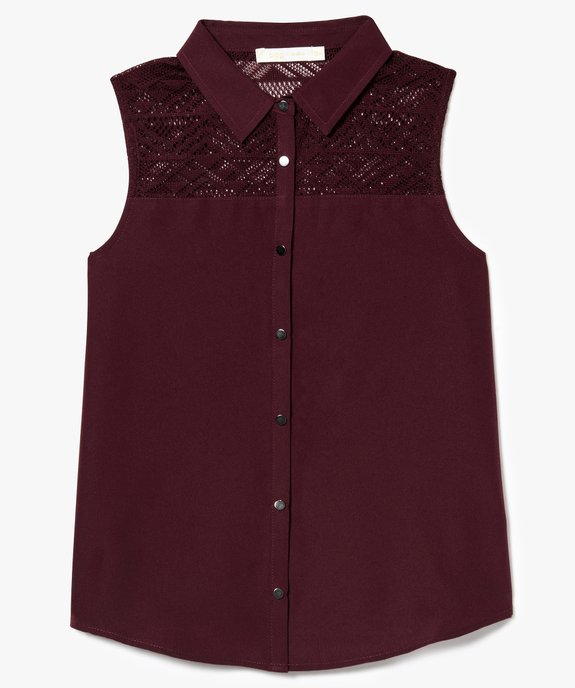 Chemise fluide bimatière sans manches  vue1 - GEMO (JUNIOR) - GEMO