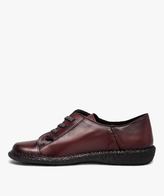 Derbies femme confort unis à lacets élastiques - Taneo vue3 - TANEO - GEMO