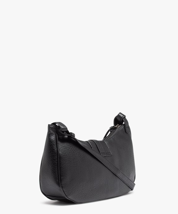 Sac besace grainé forme demi-lune femme vue2 - GEMO (ACCESS) - GEMO