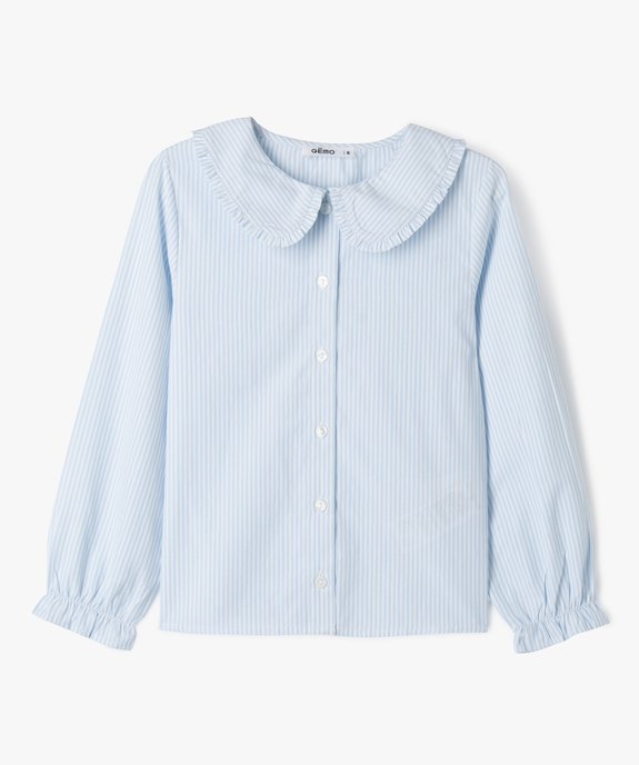 Chemise rayée à manches longues avec col Claudine fille vue2 - GEMO (ENFANT) - GEMO