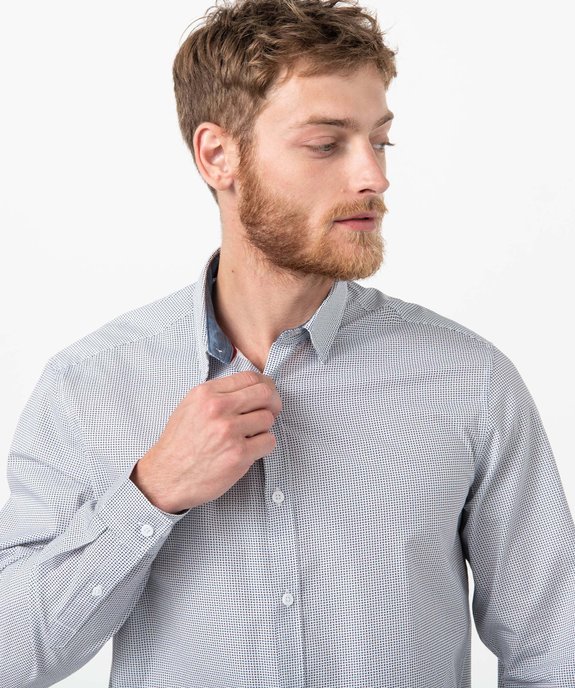 Chemise homme à micro motifs vue2 - GEMO (HOMME) - GEMO