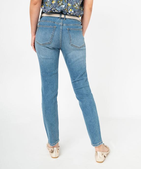 Jean Slim longueur 7/8ème avec ceinture tressée femme vue3 - GEMO 4G FEMME - GEMO