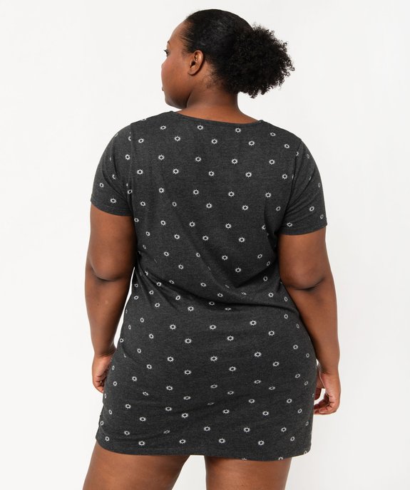 Chemise de nuit à manches courtes avec motifs femme grande taille vue3 - GEMO 4G FEMME - GEMO