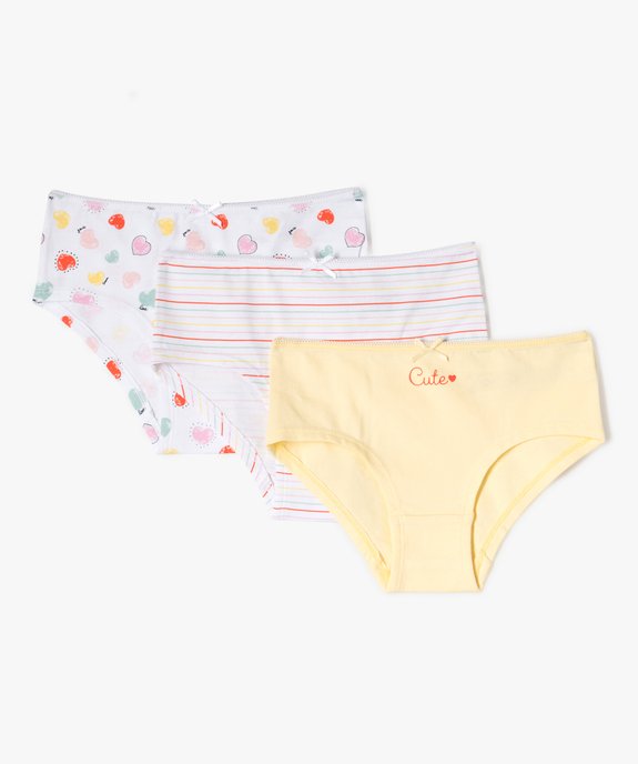 Shorties à motifs girly fille (lot de 3) vue1 - GEMO 4G FILLE - GEMO