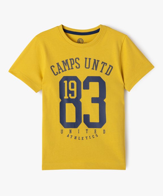 Tee-shirt manches courtes en coton imprimé garçon - Camps United vue1 - CAMPS G4G - GEMO