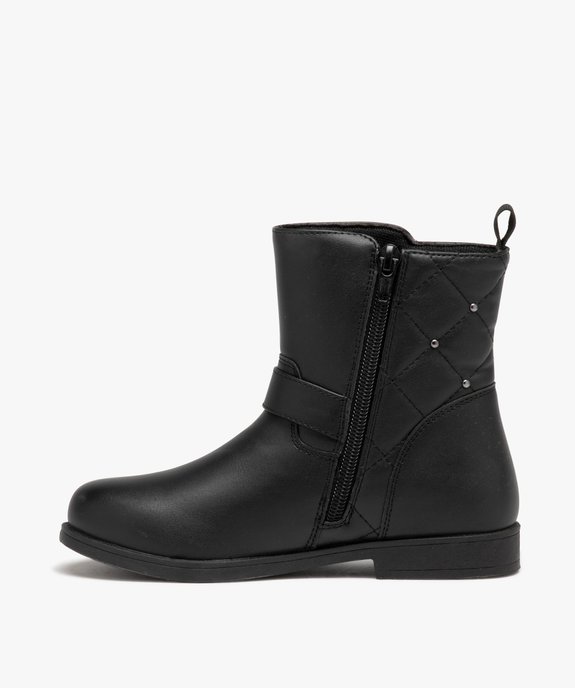 Boots fille unies à boucle avec détails fantaisie vue3 - GEMO (ENFANT) - GEMO