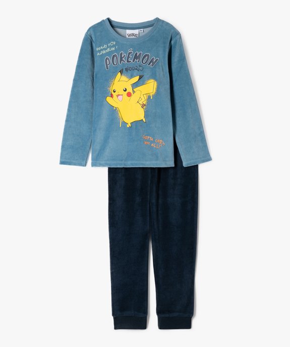 Pyjama en velours bicolore avec motif Pikachu garçon - Pokemon vue1 - POKEMON - GEMO