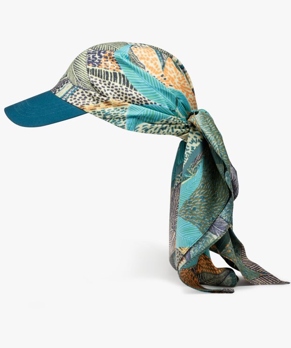 Foulard visière à motifs exotiques femme vue2 - GEMO 4G FEMME - GEMO