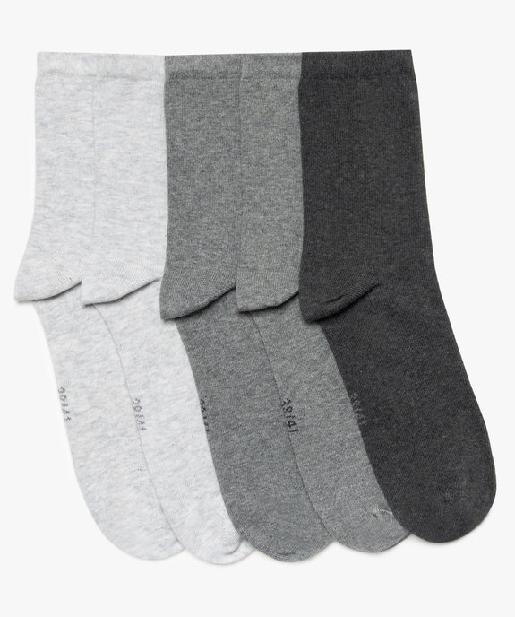 Chaussettes femme unies en coton (lot de 5) vue1 - GEMO 4G FEMME - GEMO