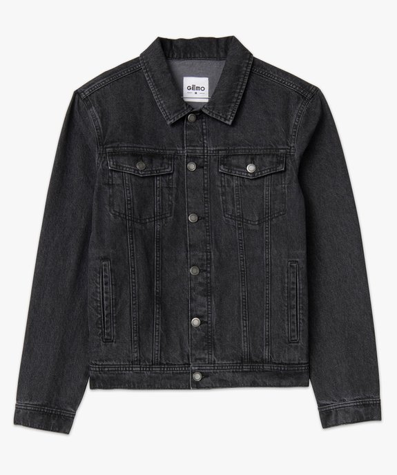 Veste en jean coupe droite homme vue4 - GEMO 4G HOMME - GEMO