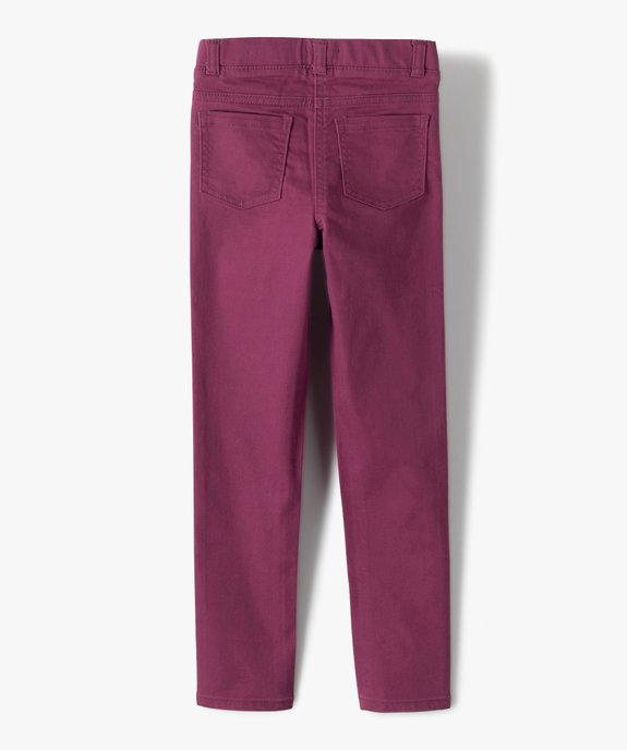 Pantalon skinny uni à taille élastiquée fille vue4 - GEMO 4G FILLE - GEMO