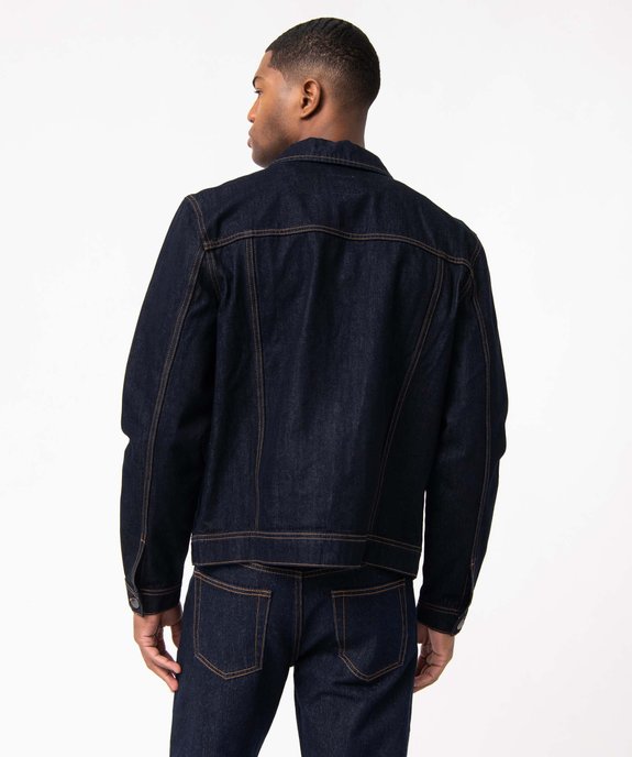 Veste en jean homme coupe droite vue3 - GEMO 4G HOMME - GEMO