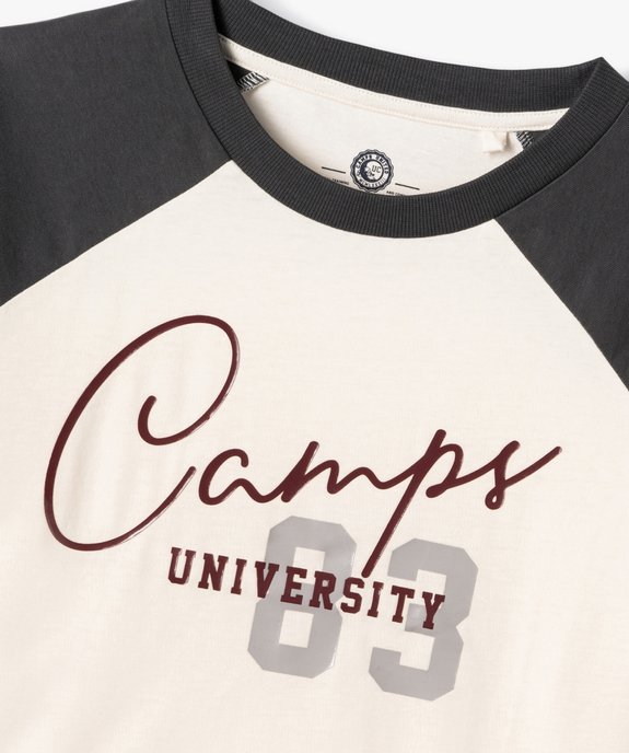 Tee-shirt manches courtes crop top fille - Camps United vue3 - CAMPS - GEMO