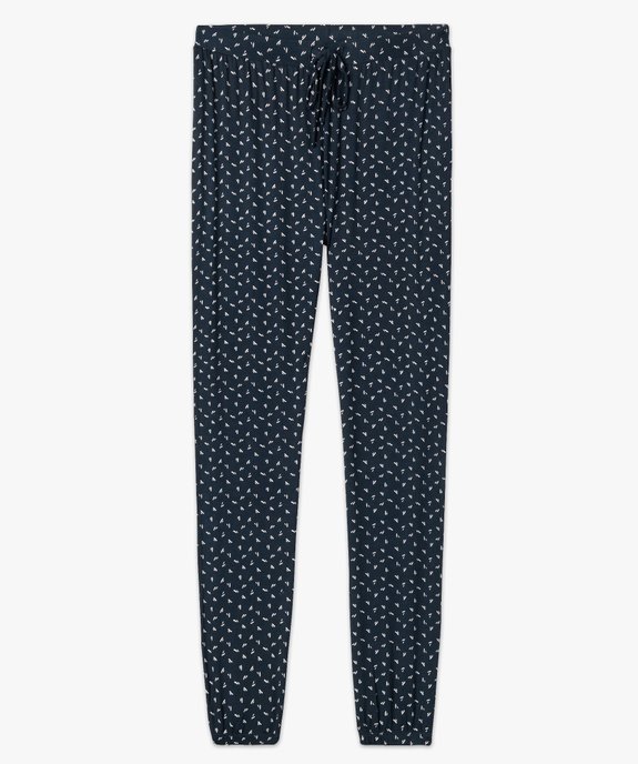 Pantalon de pyjama en maille fine avec bas resserré femme vue4 - GEMO 4G FEMME - GEMO