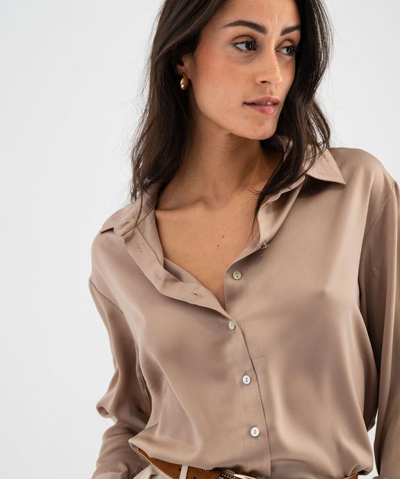 Chemise en matière satinée femme vue2 - GEMO(FEMME PAP) - GEMO