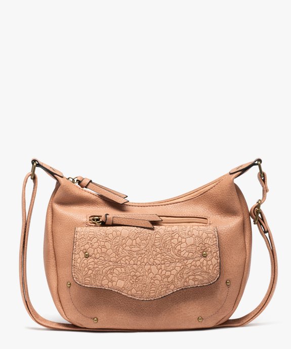 Sac bandoulière compact avec détail dentelle femme vue1 - GEMO (ACCESS) - GEMO