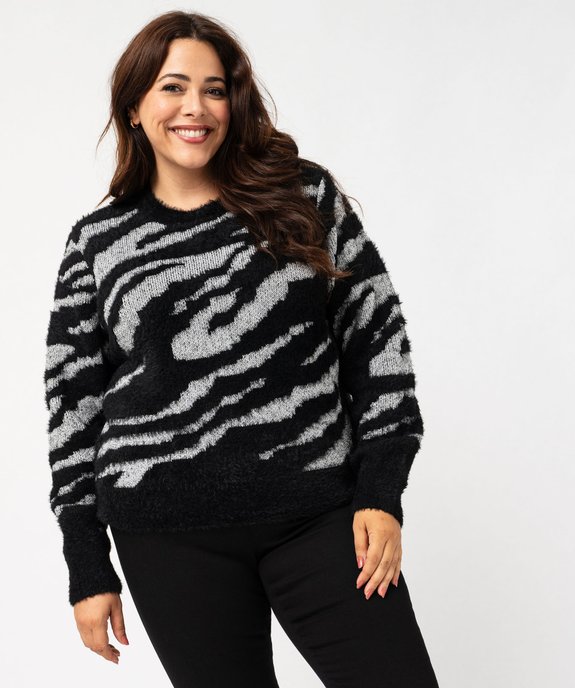 Pull en maille peluche et fil pailleté femme grande taille vue2 - GEMO (G TAILLE) - GEMO