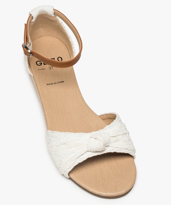 Sandales femme à petit talon compensé et dessus drapé en macramé doublé ton sur ton vue5 - GEMO (CASUAL) - GEMO