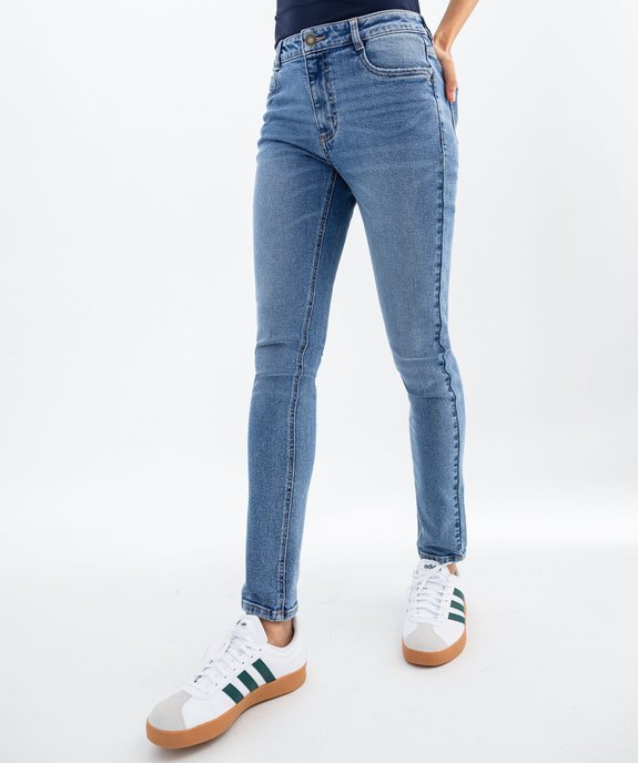 Jean slim taille normale en denim extensible femme vue1 - GEMO(FEMME PAP) - GEMO