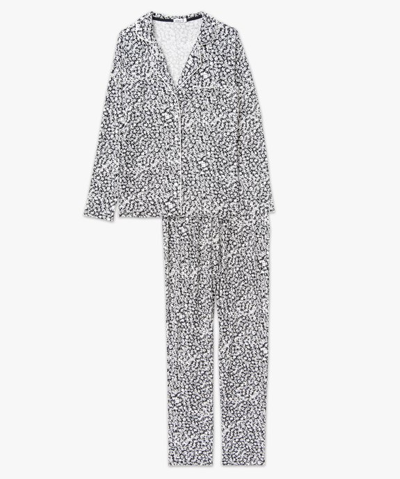 Pyjama deux pièces femme : chemise et pantalon vue4 - GEMO 4G FEMME - GEMO