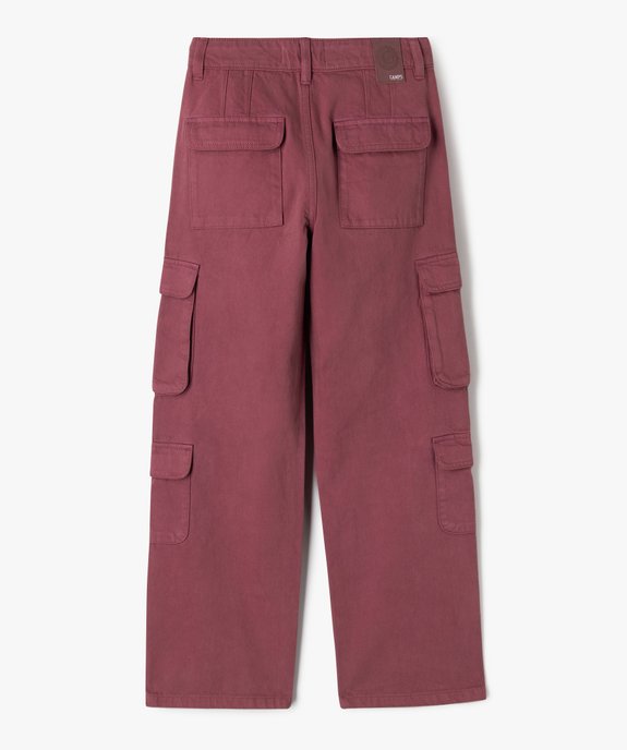 Jean cargo wide leg en denim coloré fille - Camps United vue3 - CAMPS - GEMO