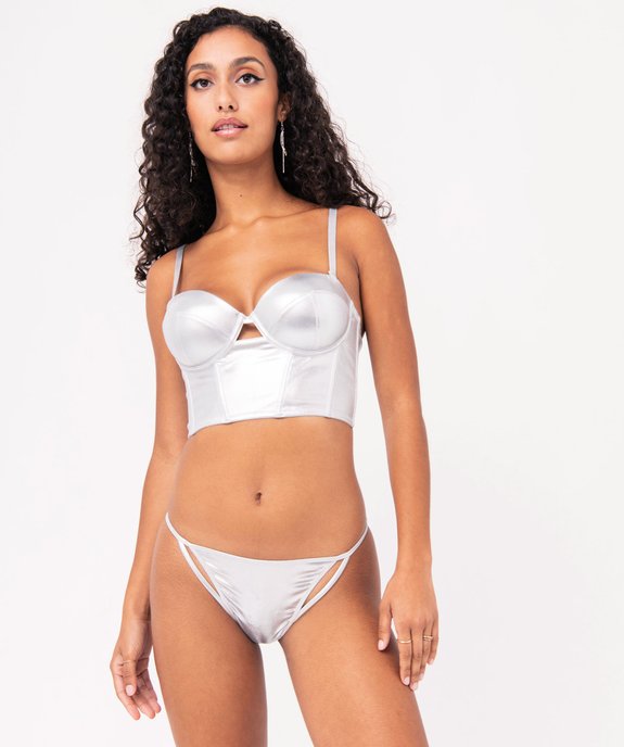 Bustier push-up scintillant avec bretelles mutipositions vue3 - GEMO(HOMWR FEM) - GEMO