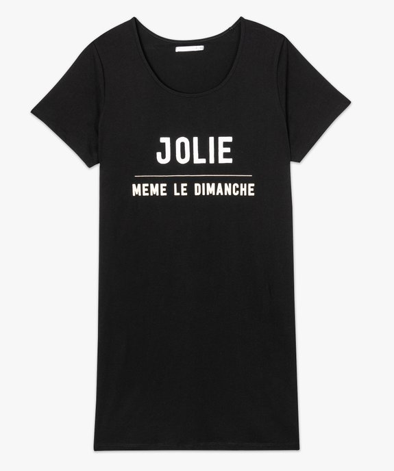 Chemise de nuit à manches courtes avec motifs femme grande taille vue4 - GEMO 4G FEMME - GEMO