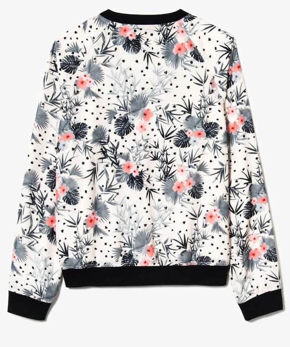 Blouson léger façon bomber motif palmes et fleurs vue3 - GEMO (JUNIOR) - GEMO