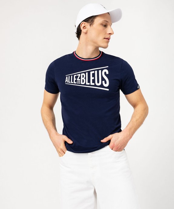 Tee-shirt manches courtes imprimé  - Allez les bleus vue3 - ALLEZ LES BLEUS - GEMO