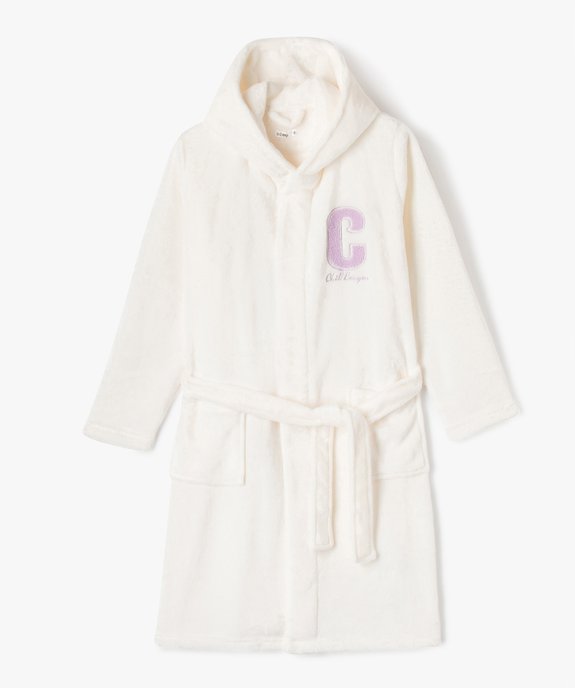 Robe de chambre en velours à capuche fille vue1 - GEMO (JUNIOR) - GEMO