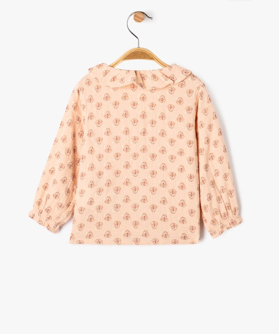 Blouse à manches longues et col Claudine bébé fille vue4 - GEMO 4G BEBE - GEMO