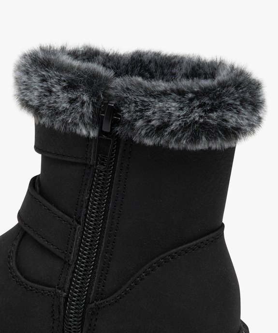 Boots bébé fille fourrées avec dessus uni et col en peluche vue6 - GEMO(BEBE DEBT) - GEMO