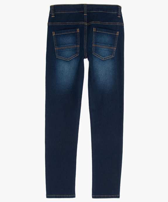 Jean garçon slim en coton stretch avec détail coloré vue3 - GEMO (JUNIOR) - GEMO