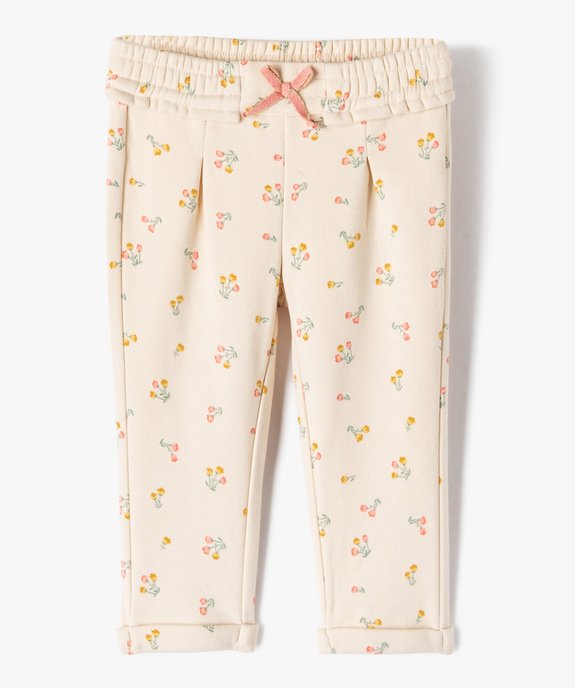 Pantalon de jogging avec pinces bébé fille vue1 - GEMO 4G BEBE - GEMO