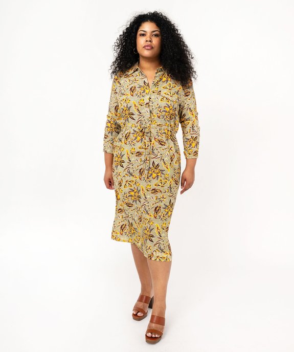 Robe en viscose à motif feuillage femme grande taille vue1 - GEMO (G TAILLE) - GEMO