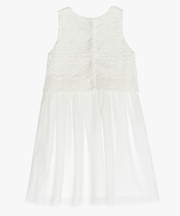 Robe fille en tulle avec buste en guipure vue3 - GEMO (ENFANT) - GEMO