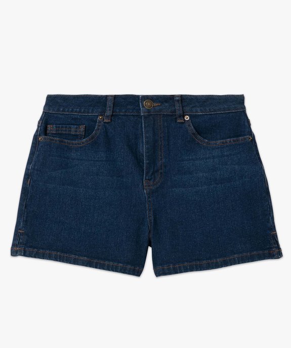 Short en jean coupe large fendu sur les côtés femme vue4 - GEMO 4G FEMME - GEMO