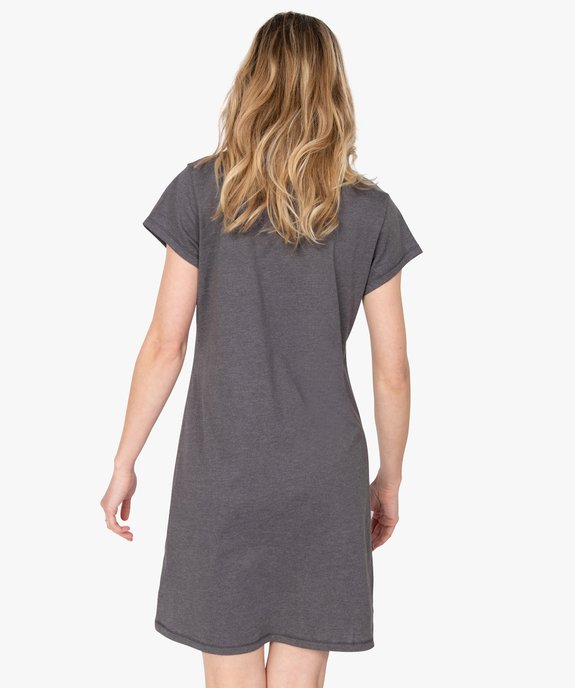 Chemise de nuit imprimée à manches courtes femme vue3 - GEMO 4G FEMME - GEMO