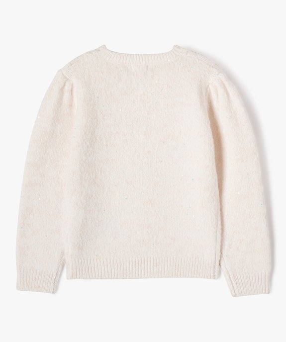 Pull en maille avec sequins fille vue3 - GEMO (ENFANT) - GEMO