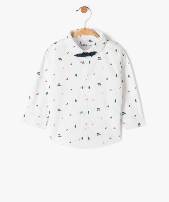 Chemise bébé garçon à motifs de Noël avec noeud papillon amovible vue1 - GEMO(BEBE DEBT) - GEMO