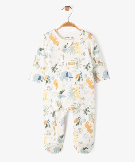 Pyjama en jersey imprimé avec zip ventral bébé vue1 - GEMO 4G BEBE - GEMO