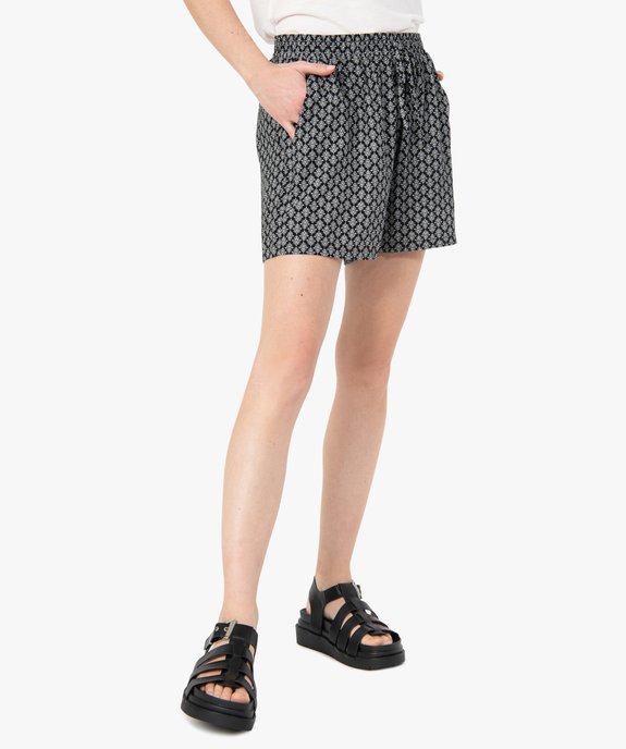 Short imprimé en maille fluide avec taille élastiquée femme vue1 - GEMO(FEMME PAP) - GEMO