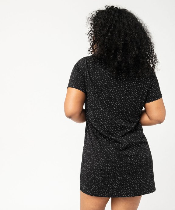 Chemise de nuit à manches courtes avec motifs femme grande taille vue3 - GEMO 4G FEMME - GEMO