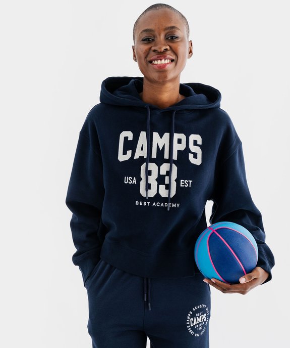 Sweat à capuche avec inscription brodée femme - Camps United vue1 - CAMPS - GEMO